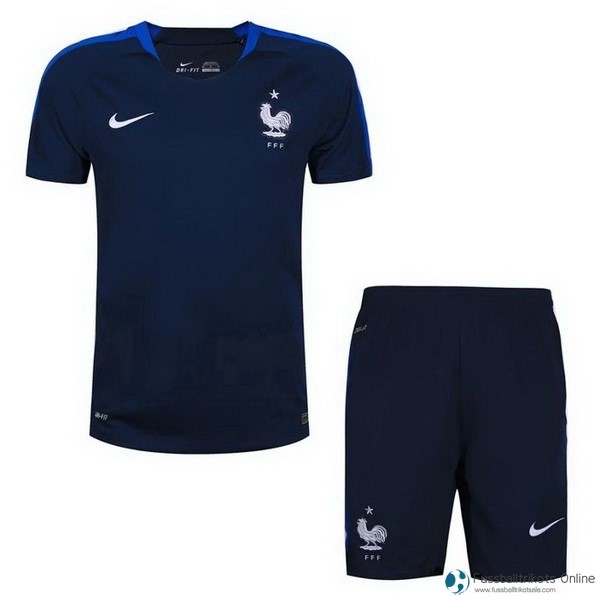 Frankreich Trainingsshirt Komplett Set 2018 Blau Fussballtrikots Günstig